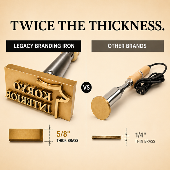 Branding iron thickness